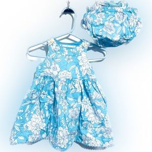 GAP WHITE FLORAL STAMP BLUE SUMMER DRESS